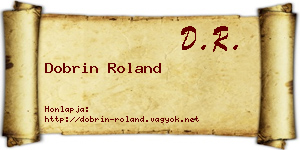 Dobrin Roland névjegykártya